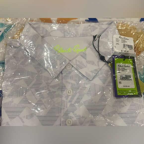 Robert Graham Men's Hydrus Performance Polo White - Picture 6 of 6